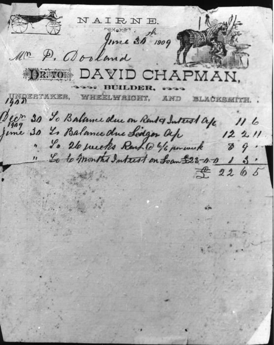 1909 David Chapman Account