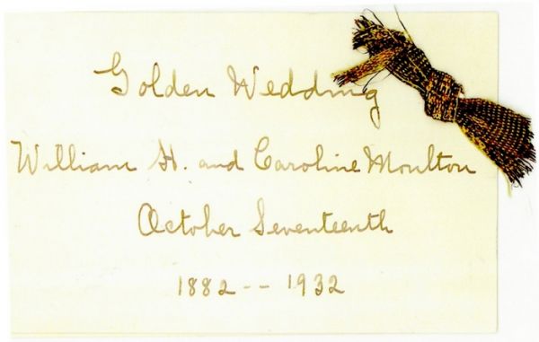 1932 William, Caroline Moulton golden wedding card